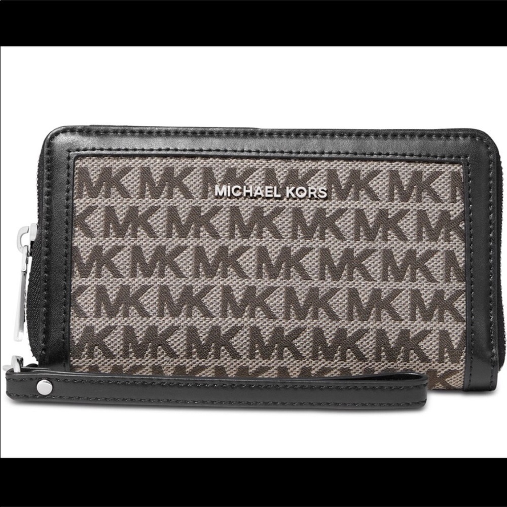 Michael Kors Wristlet signature black and gray NWT